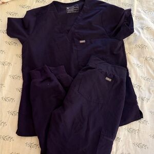 Dark Purple/Purple Jam Figs Women's Scrub Set